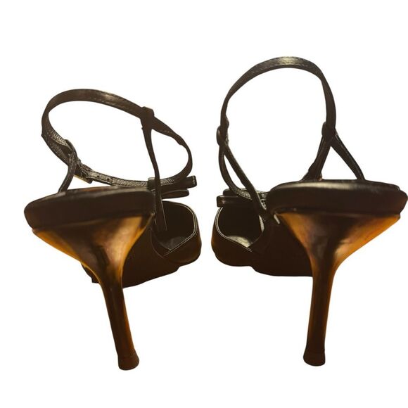 Jeffrey Campbell Playhouse Pointed Toe Satin Black Pumps Size 7.5 - Picture 3 of 7